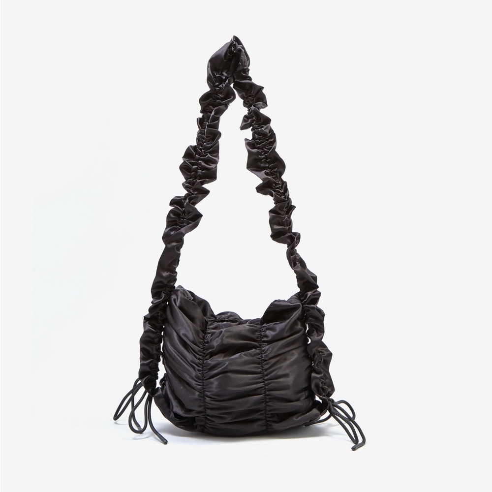 Damson Madder Ruched Satin Bag